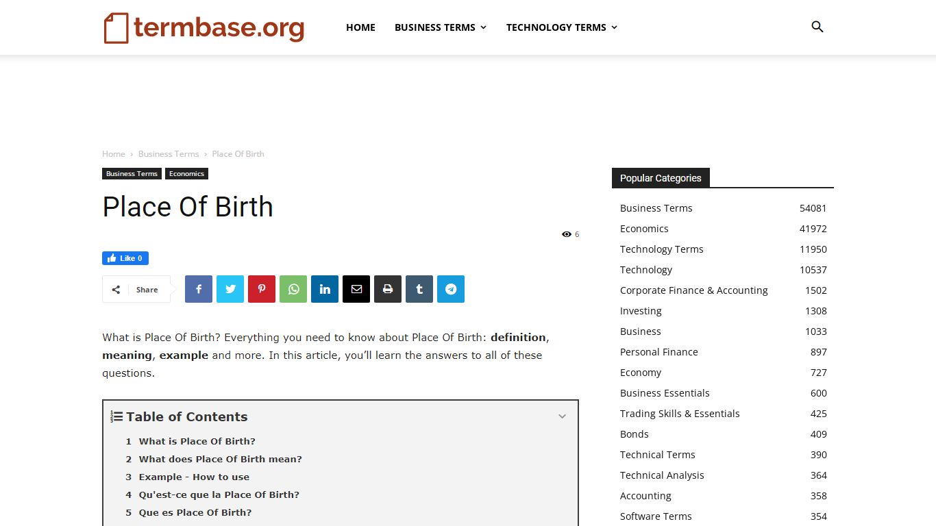 What is Place Of Birth? Definition, Meaning, Example - Termbase.org